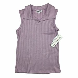 Ten Sixty Sherman Girls Sleeveless Ribbed Collared Junior Top Size Large Lilac
